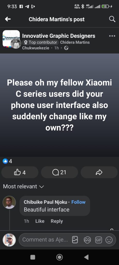 Facebook Group Screenshot 1